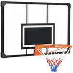 HOMCOM Panier de basketball mural - kit d'installation inclus - acier polycarbonate noir transparent