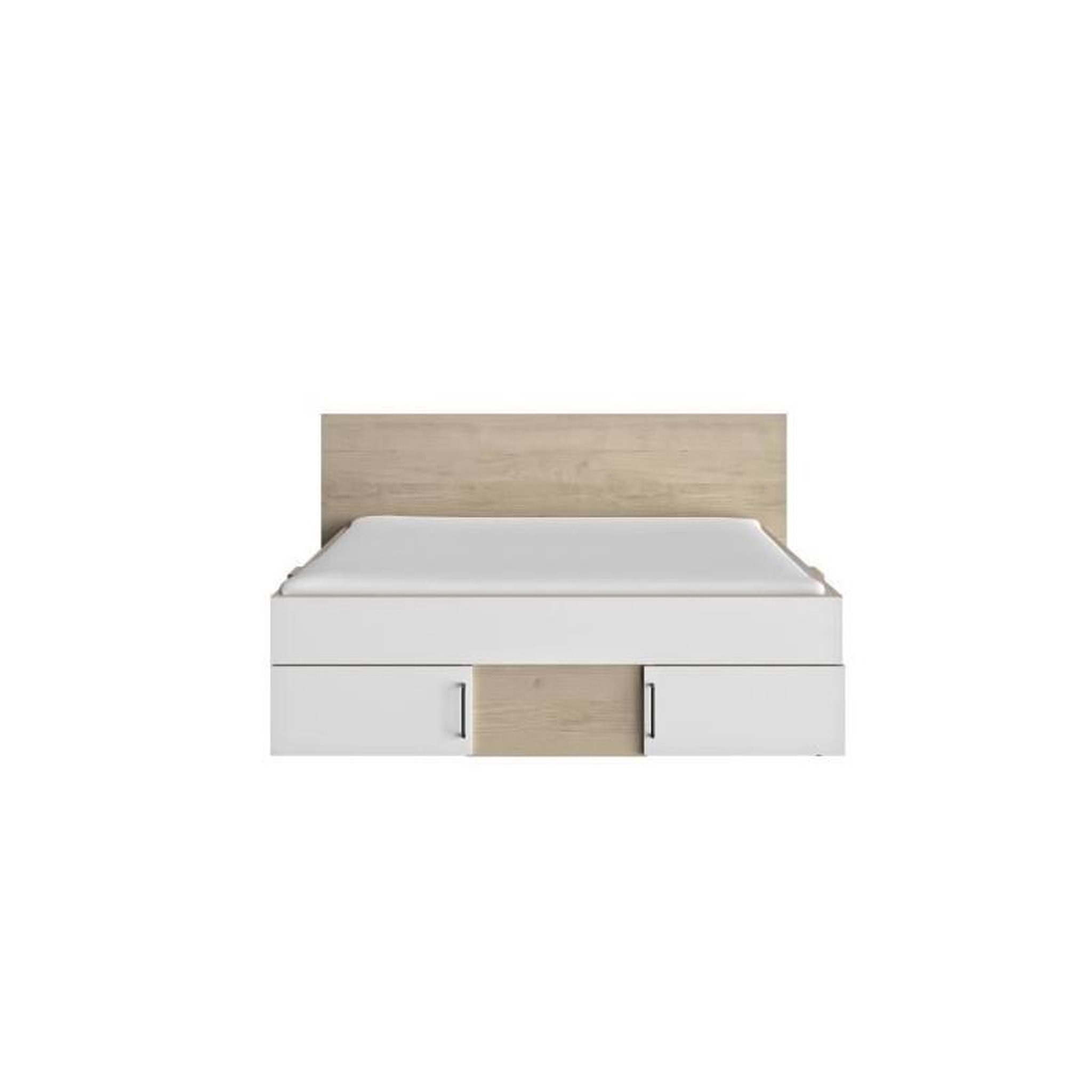Voir la diapositive 3 : DIAGONE DIAGONE Lit adulte avec tiroirs de rangement - Chene et blanc - 140 x 190 - SWIVEL