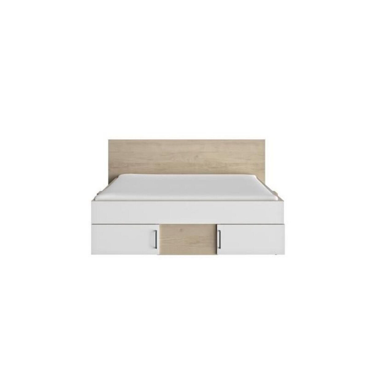 DIAGONE DIAGONE Lit adulte avec tiroirs de rangement - Chene et blanc - 140 x 190 - SWIVEL