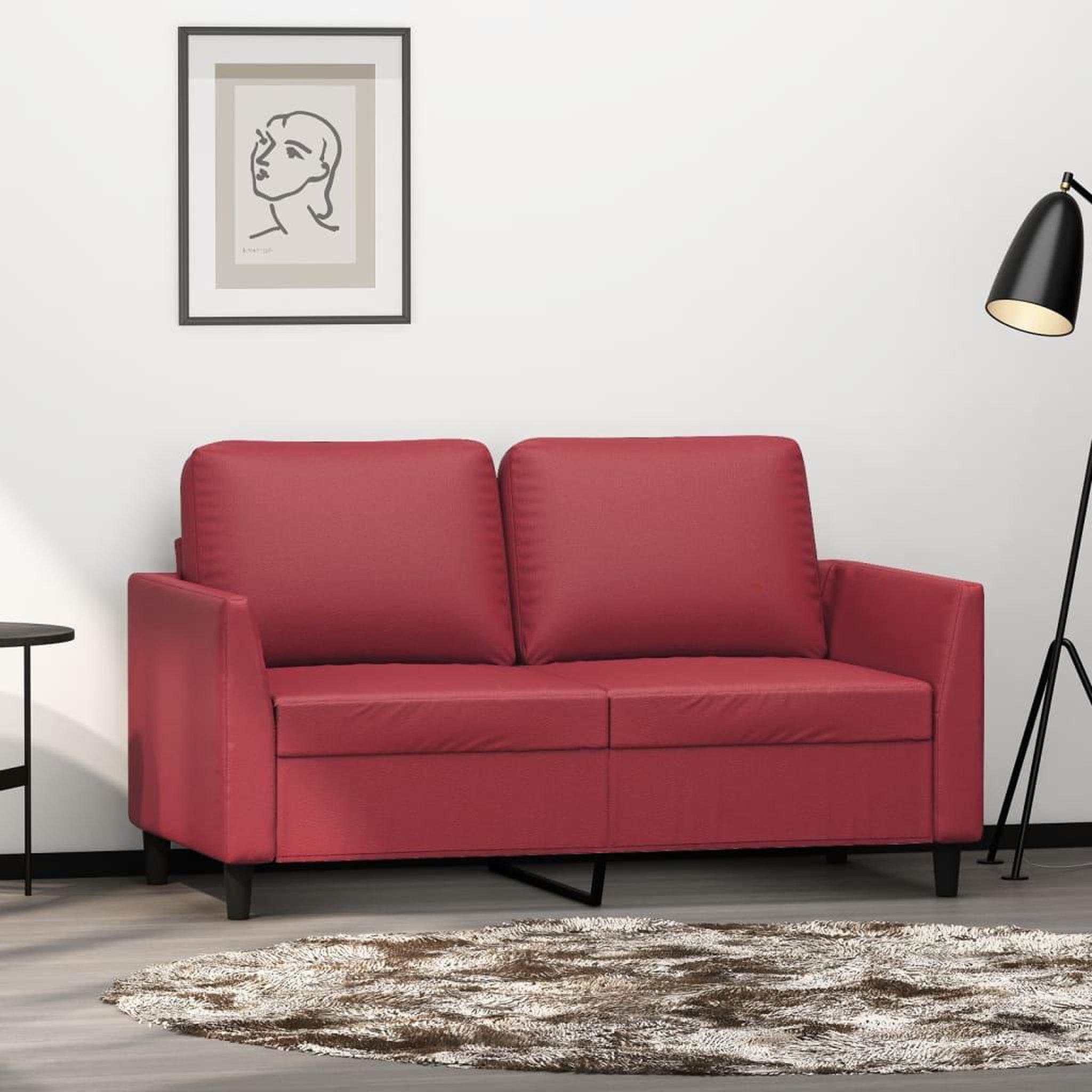 VIDAXL Canape a 2 places Rouge bordeaux 120 cm Similicuir