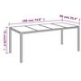 Voir la diapositive 6 : VIDAXL Table de jardin dessus en verre Noir 190x90x75cm Resine tressee