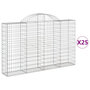 Voir la diapositive 2 : VIDAXL Paniers a gabions arques 25 pcs 200x30x120/140 cm Fer galvanise
