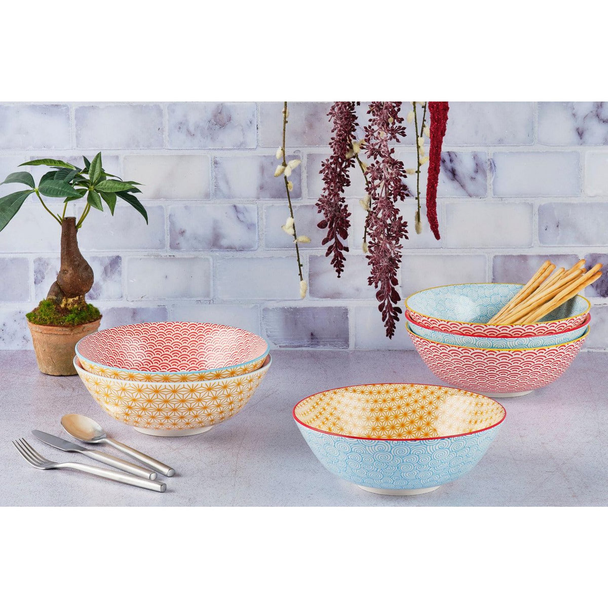 BJORN Bol PATTERN Ø21cm - 6 pièces - Color