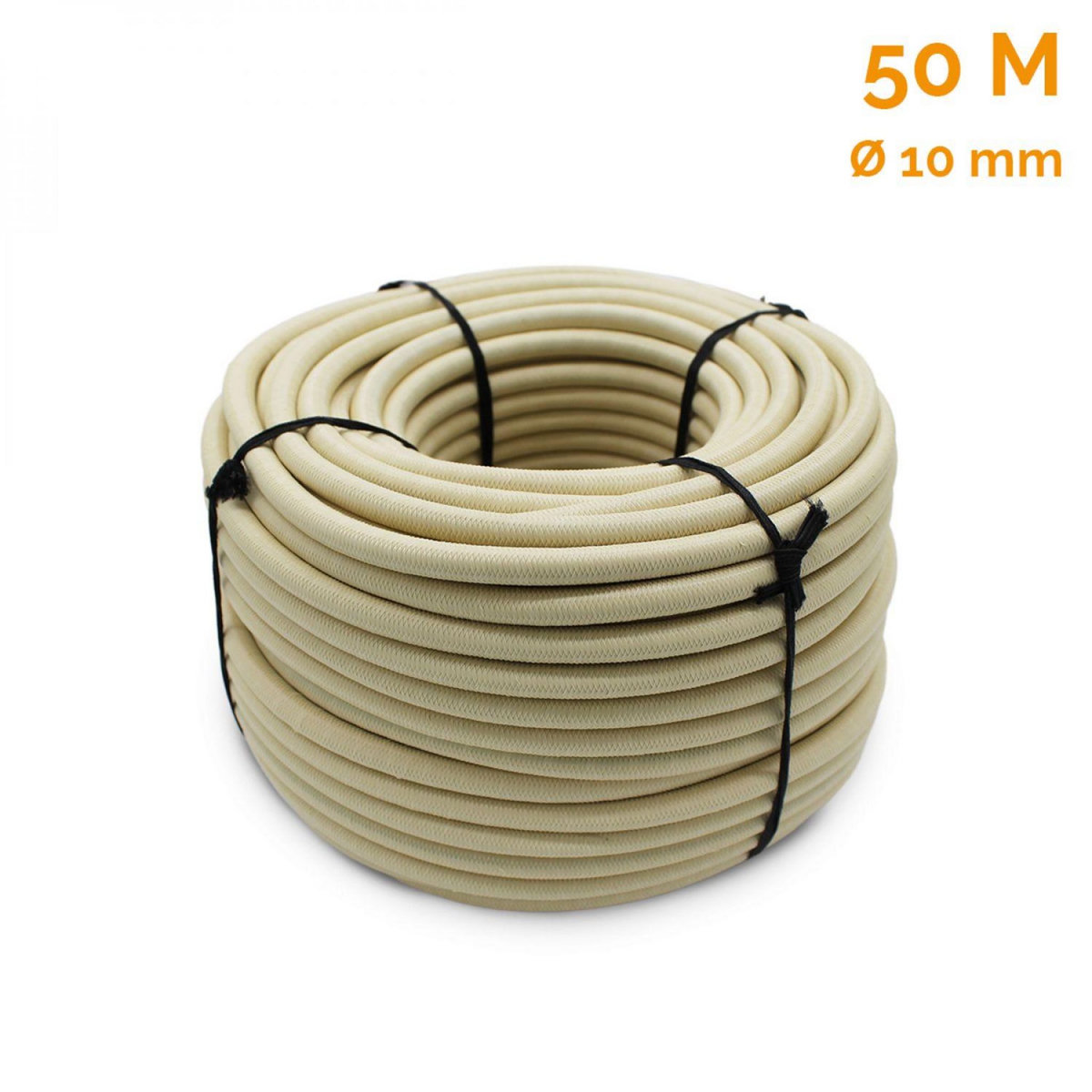 LINXOR Bobine, rouleau de tendeur élastique - 50 mètres x 10 mm - Beige