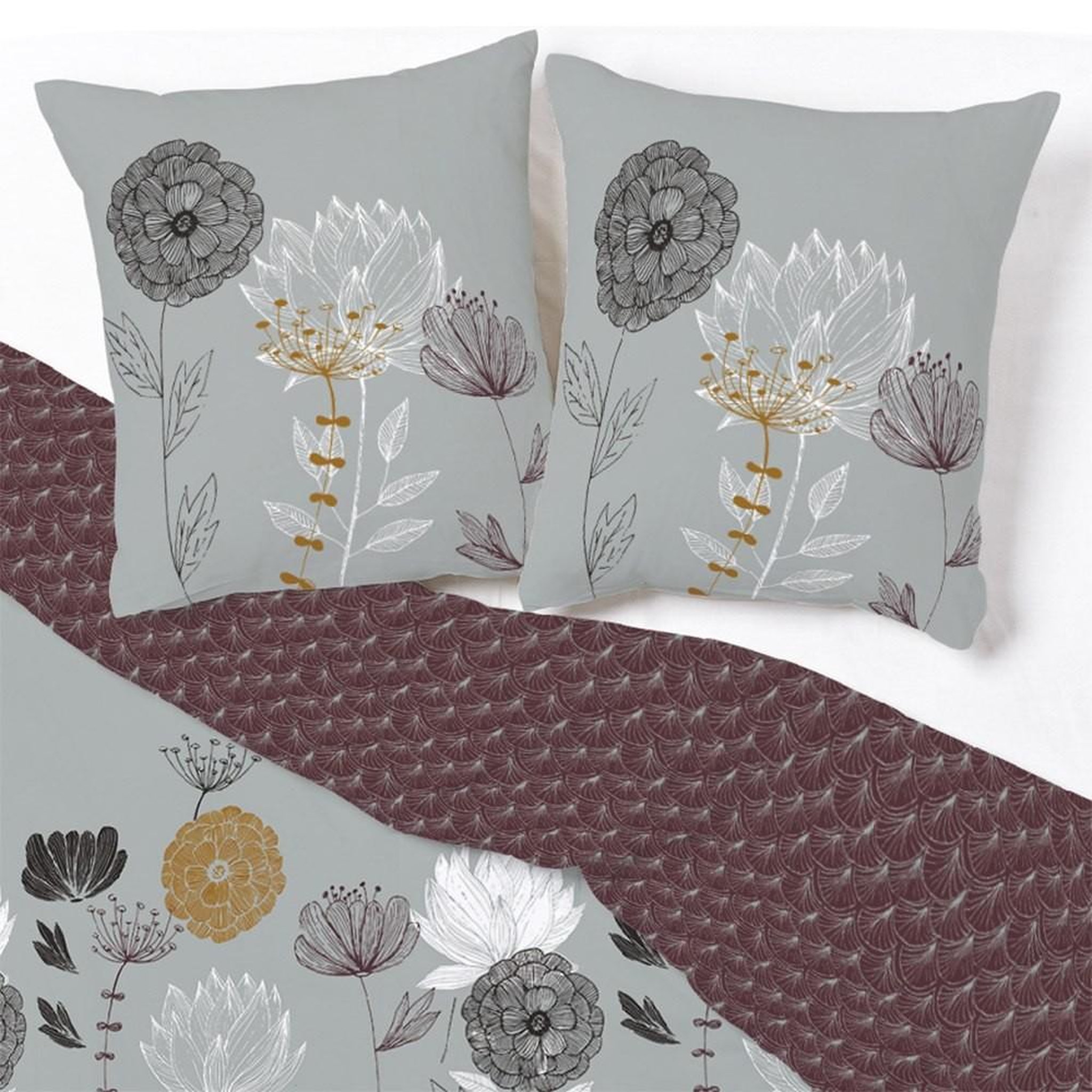 Voir la diapositive 2 : Dourev Housse de couette 240x220 Antigone + 2 taies