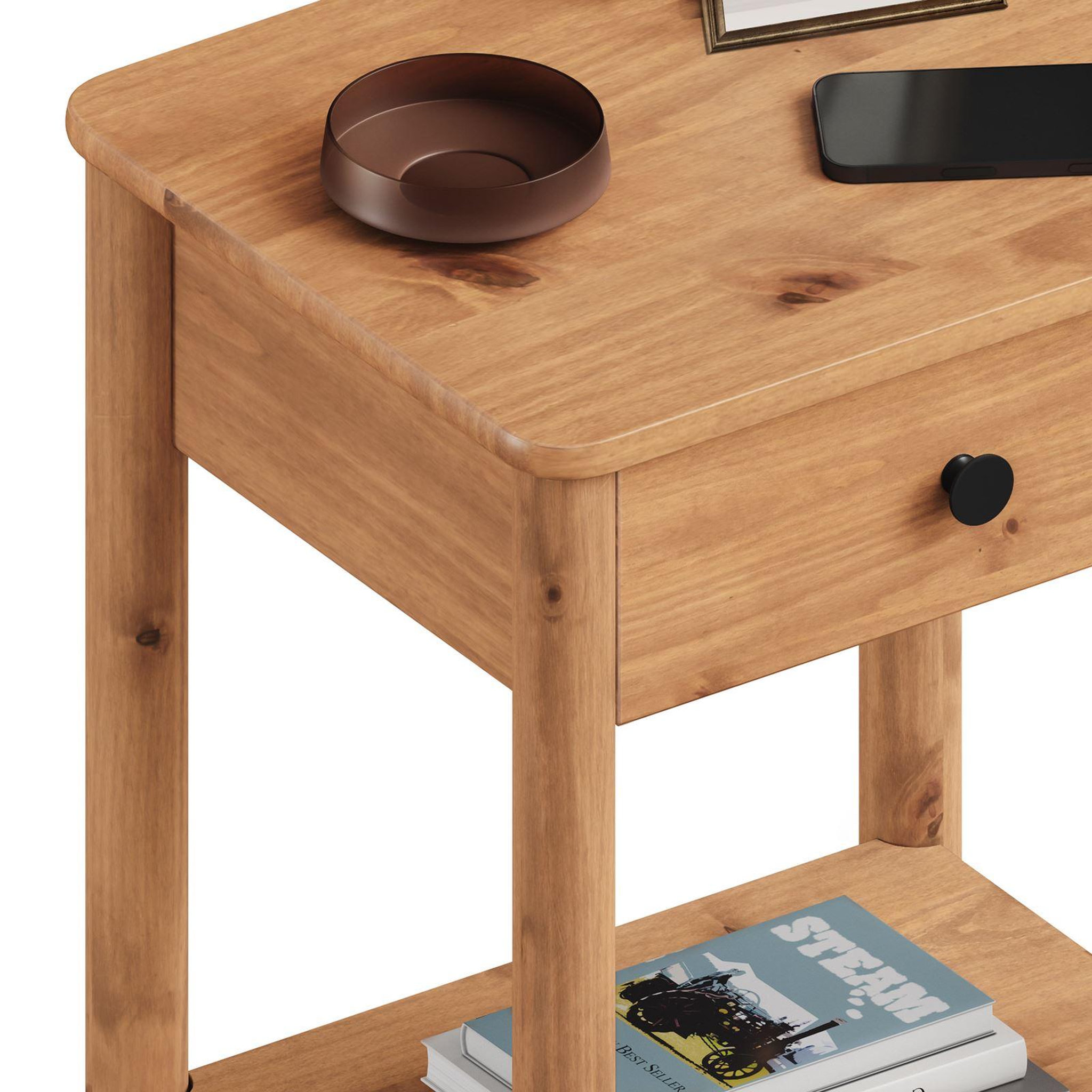 Voir la diapositive 6 : IDIMEX Table de chevet apoana avec tiroir en bois massif