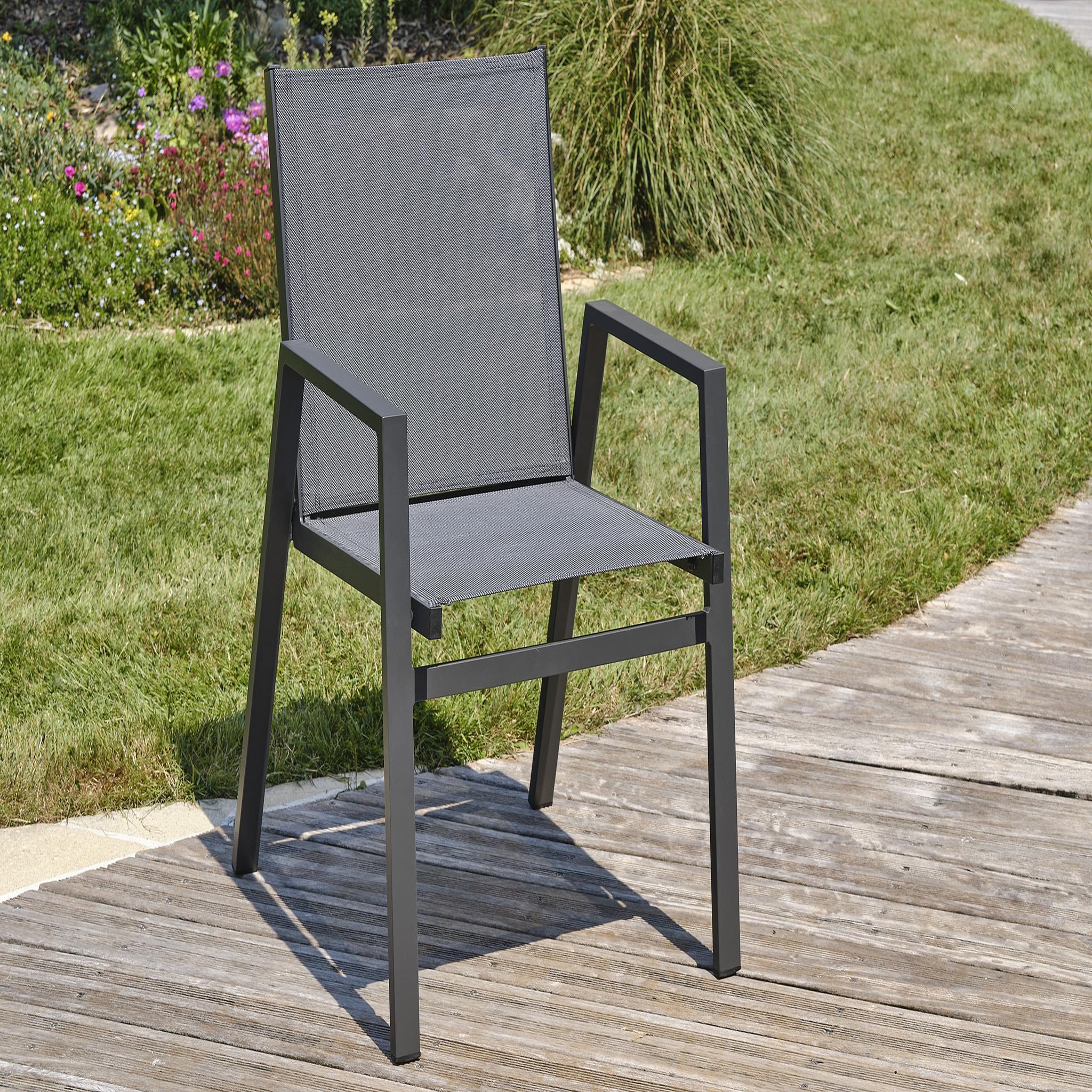 Voir la diapositive 2 : DCB GARDEN Lot de 2 fauteuils de jardin empilables en aluminium