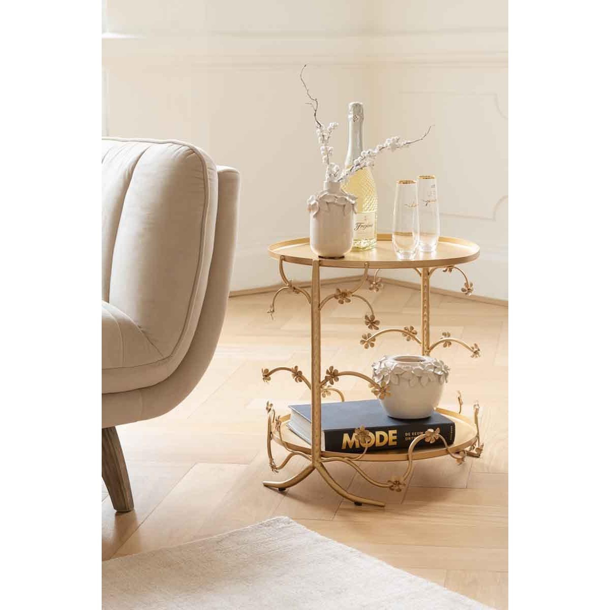 Voir la diapositive 3 : J-LINE Table d'appoint en métal  curama  49cm or