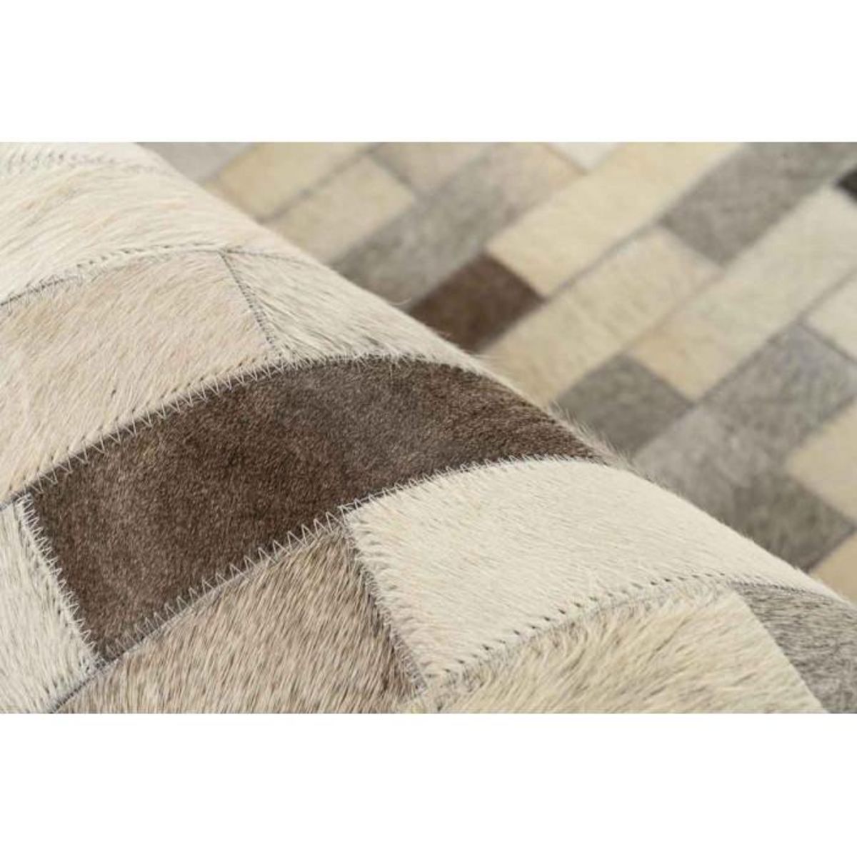 Paris Prix Tapis Imprimé Fait Main en Cuir  Ravi  Gris