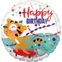 Ballon Aluminum rond : Happy Birthday : Tigre - 43 cm