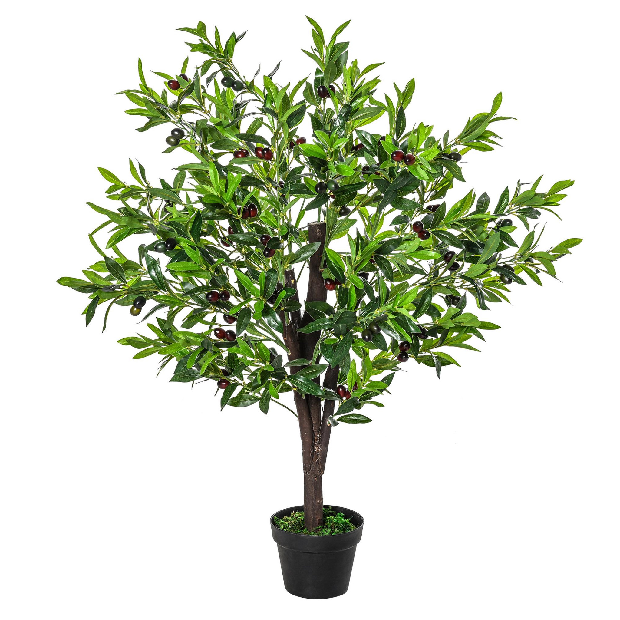Voir la diapositive 1 : OUTSUNNY Outsunny Arbre artificiel olivier plante artificiel hauteur 1,2 m tronc branches lichen feuilles grand réalisme pot inclus