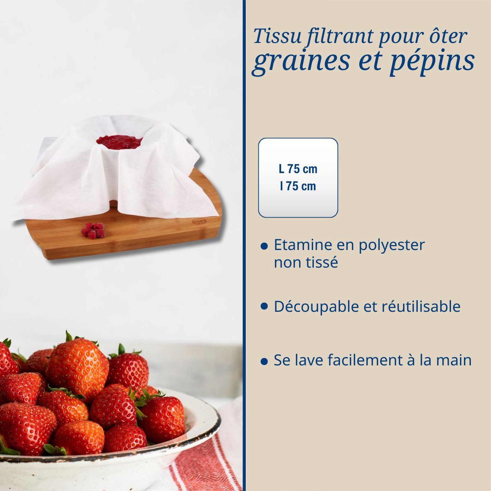 Voir la diapositive 3 : Fackelmann Set de 2 ustensiles pour confiture avec entonnoir et tissu filtrant dr oetker