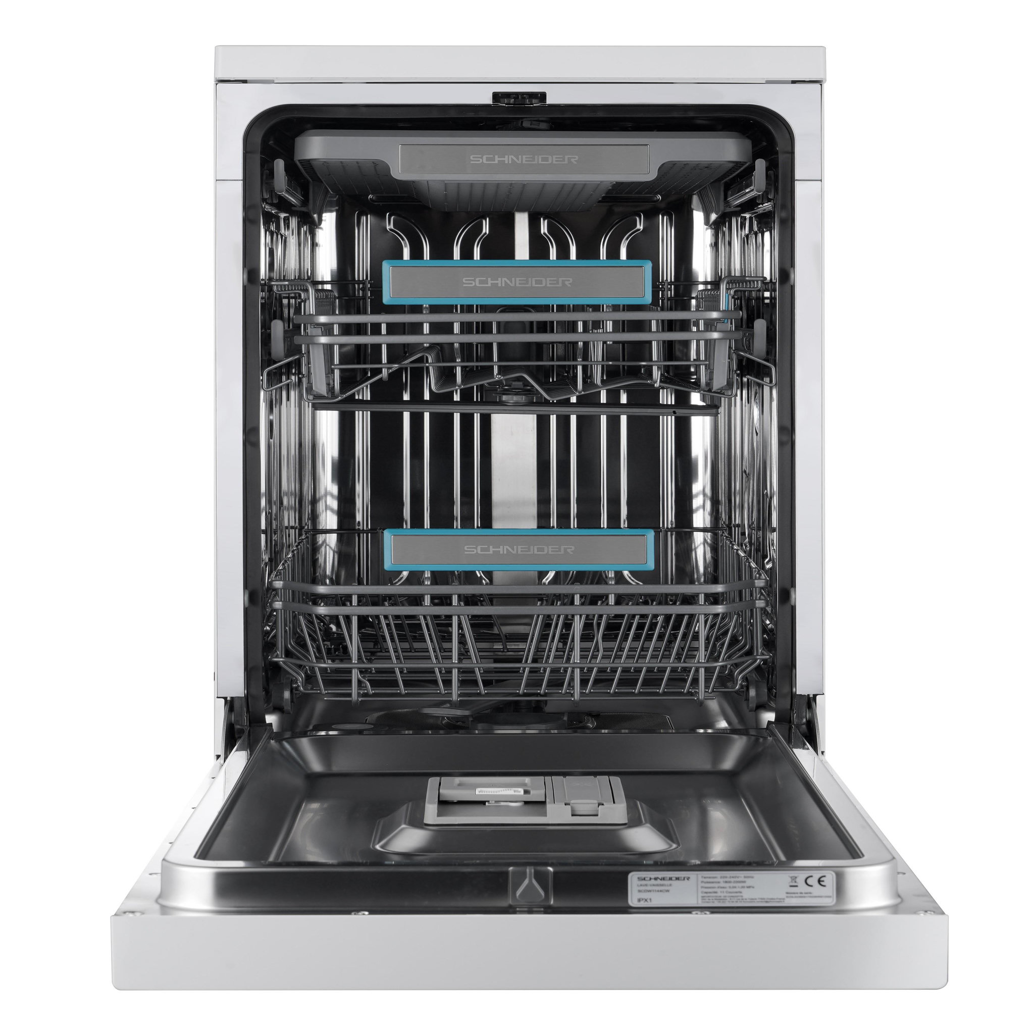 Voir la diapositive 2 : SCHNEIDER Schneider scdw1144cw - lave-vaisselle pose libre 11 couverts 45cm blanc
