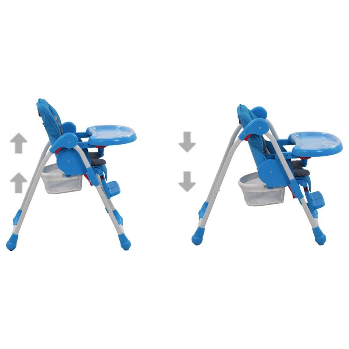 VIDAXL Chaise haute pour bebe Bleu et gris