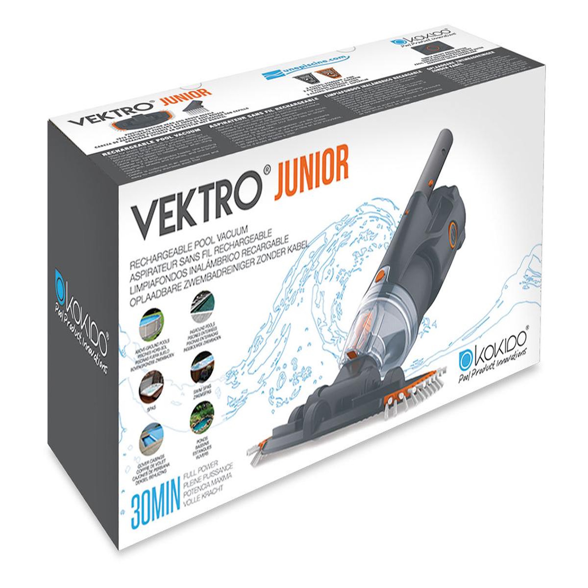 Voir la diapositive 3 : Kokido Aspirateur de piscine électrique rechargeable - ev31cbx