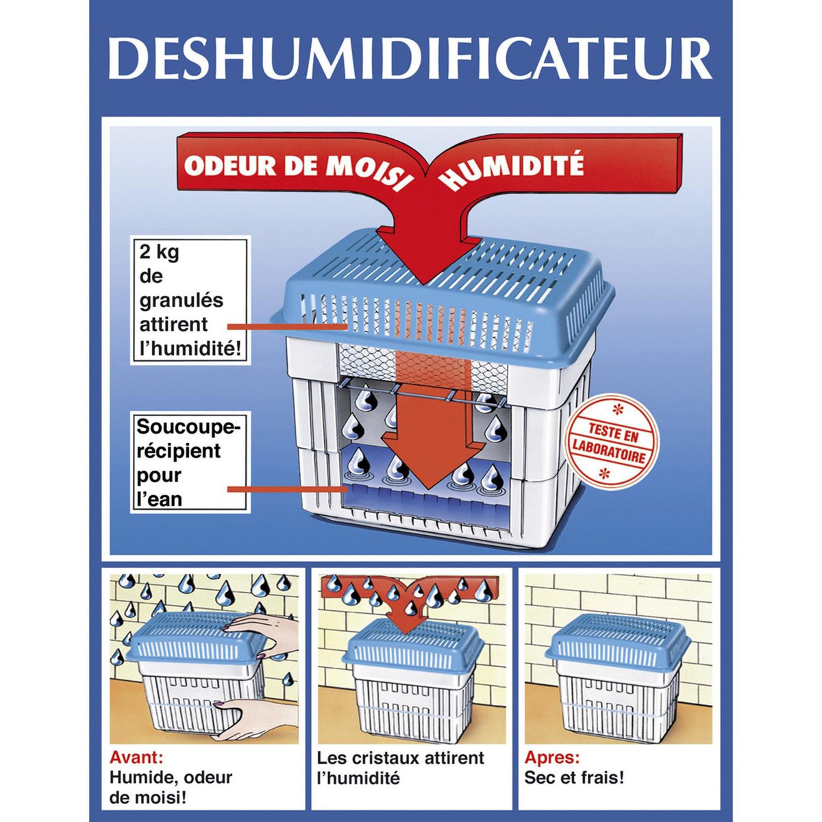 Wenko Recharge pour déshumidificateur 2 kg