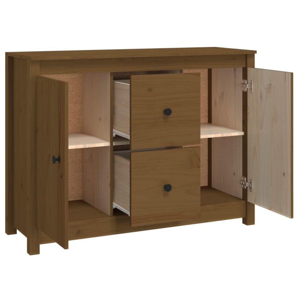 VIDAXL Buffet Marron miel 100x35x74 cm Bois massif de pin