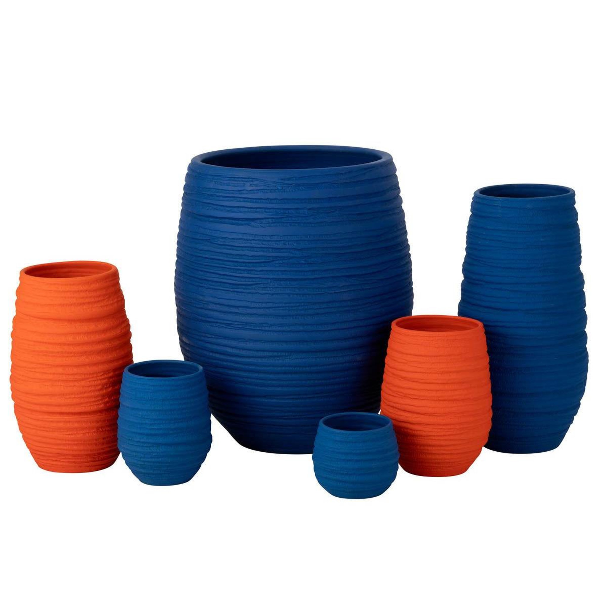 Voir la diapositive 4 : J-LINE Vase en céramique  fiesta  40cm bleu