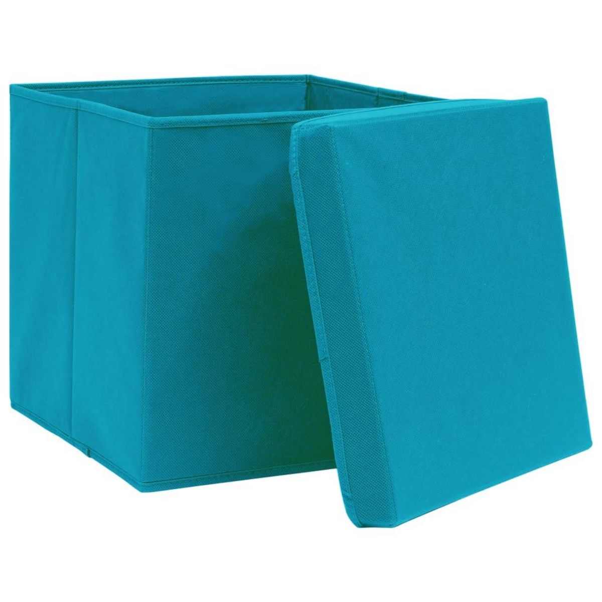 VIDAXL Boîtes de rangement et couvercles 4 pcs Bleu 32x32x32 cm Tissu