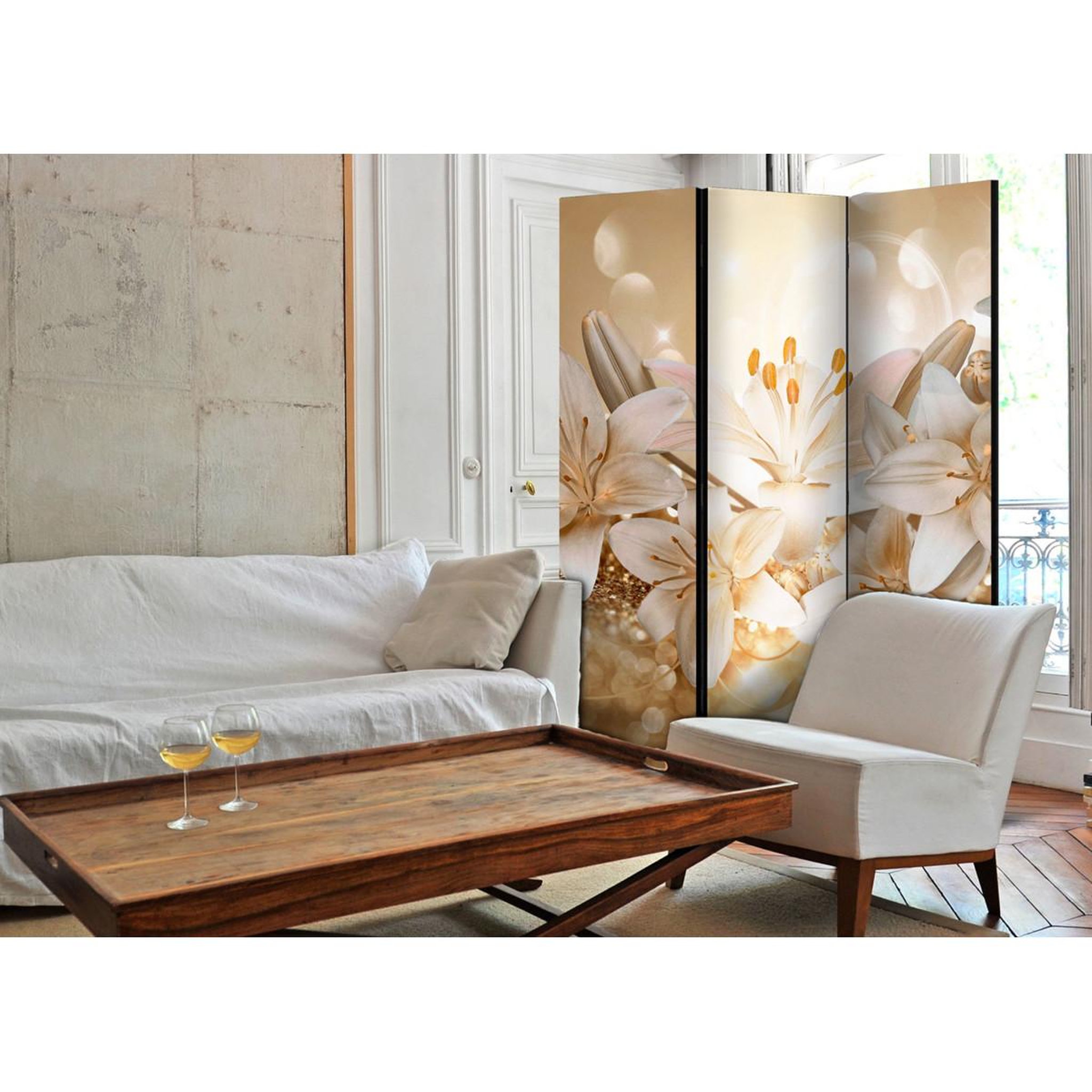 Voir la diapositive 2 : Paris Prix Paravent 3 volets  royal entourage  135x172cm