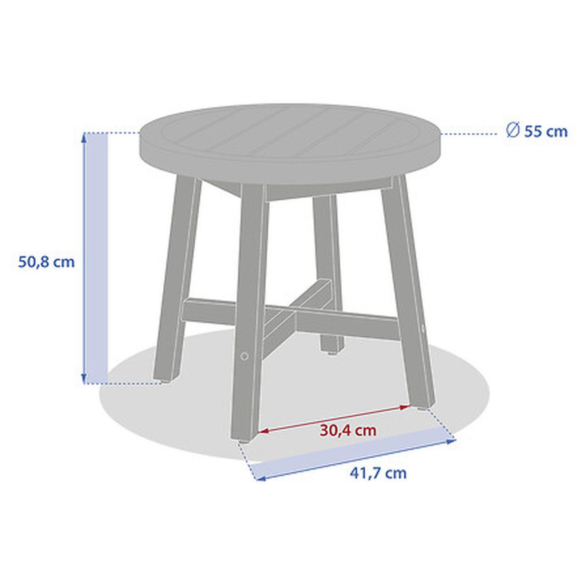 Voir la diapositive 3 : HESPERIDE Table de jardin d'appoint ronde en bois papouasie - marron