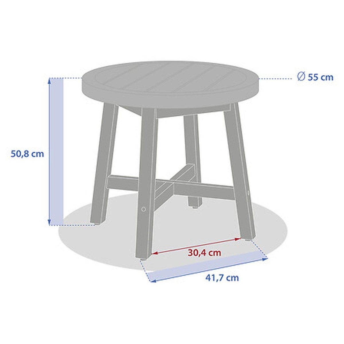 HESPERIDE Table de jardin d'appoint ronde en bois PAPOUASIE - Marron