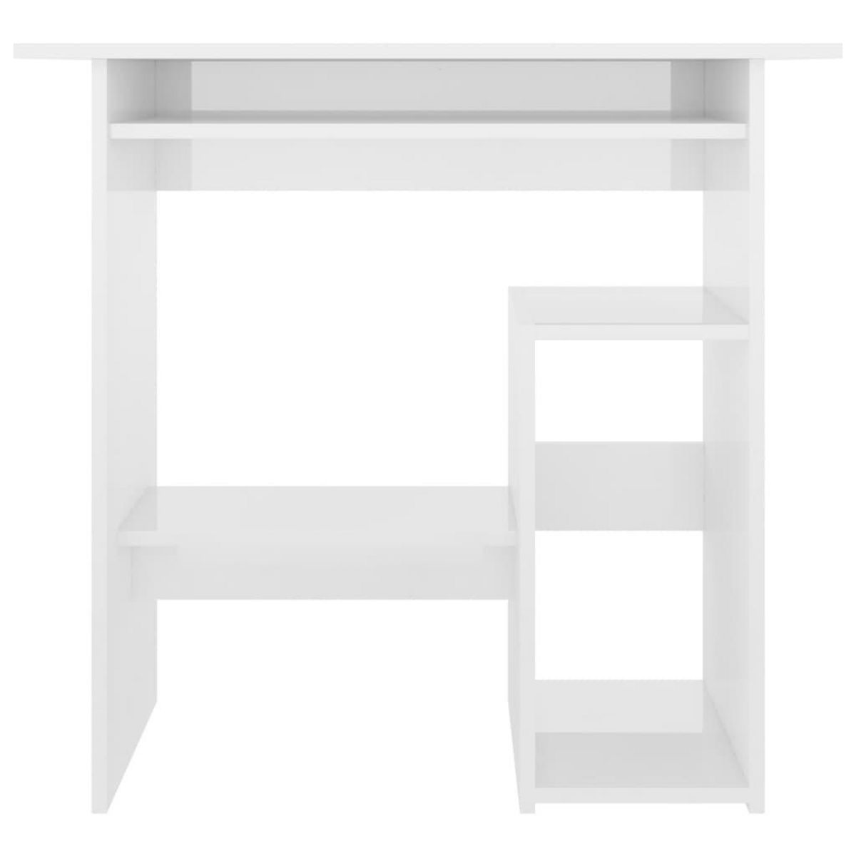 VIDAXL Bureau Blanc brillant 80x45x74 cm Bois d'ingenierie