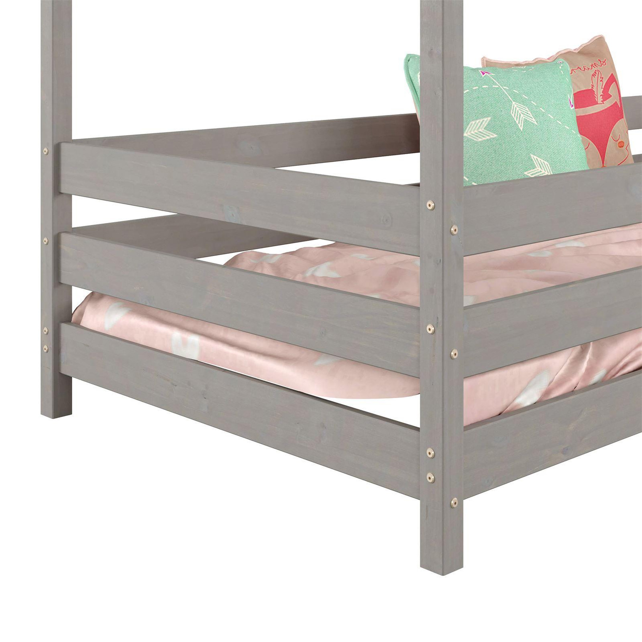 Voir la diapositive 5 : IDIMEX Lit cabane RENA 90 x 190 cm, en pin massif