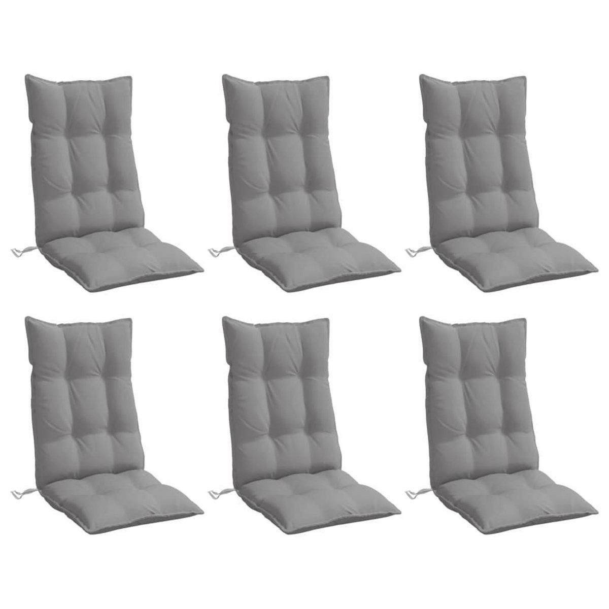 VIDAXL Coussins de chaise a dossier haut lot de 6 gris tissu oxford