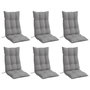 Voir la diapositive 3 : VIDAXL Coussins de chaise a dossier haut lot de 6 gris tissu oxford