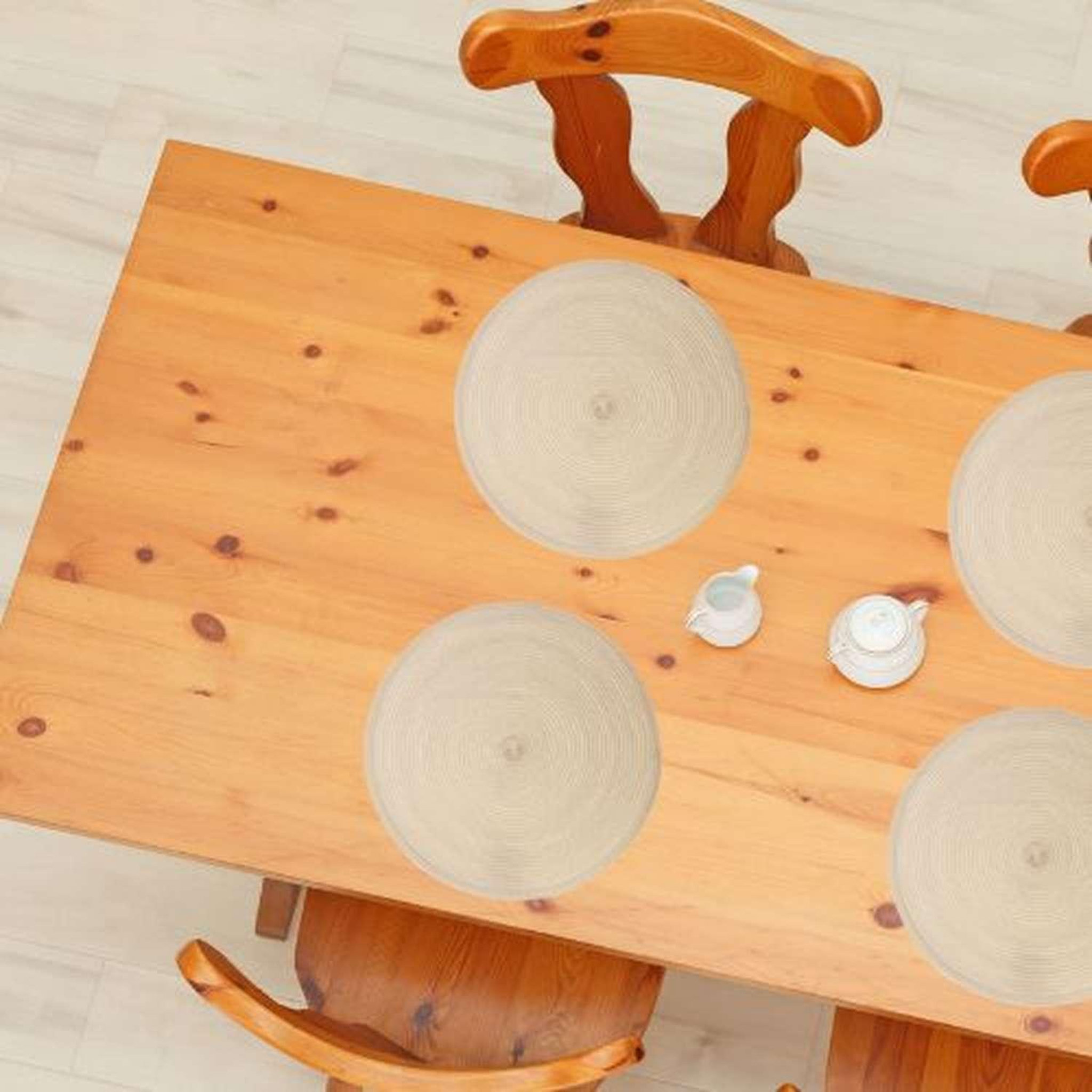 Voir la diapositive 2 : SECRET DE GOURMET Lot 6x Set de table Tressé Rond