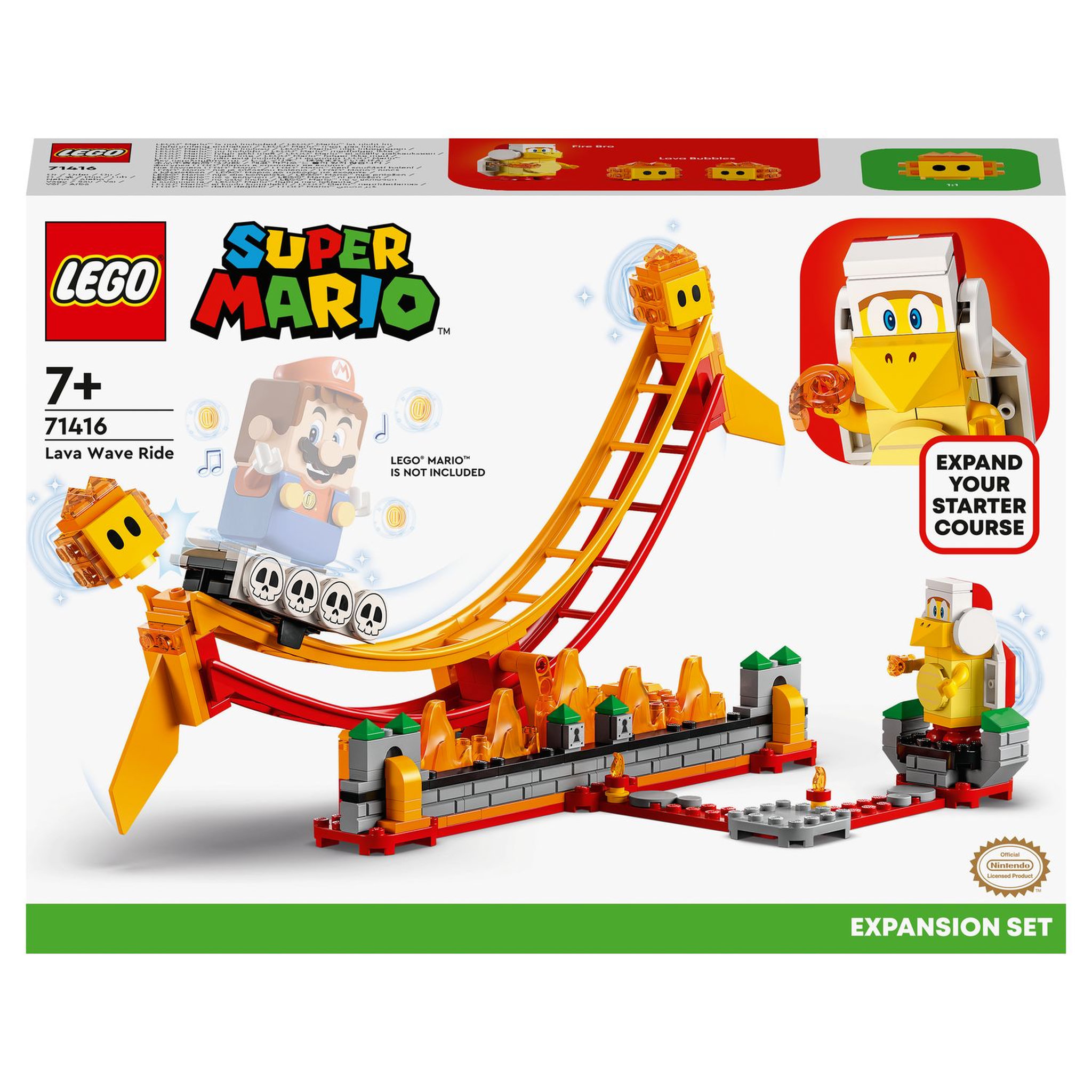 Voir la diapositive 1 : LEGO Super Mario 10586 Ensemble d'extension Le manège de la vague de lave, avec Figurines Frère Pyro et Bulle de Lave, Jouet à Combiner avec Pack de Démarrage