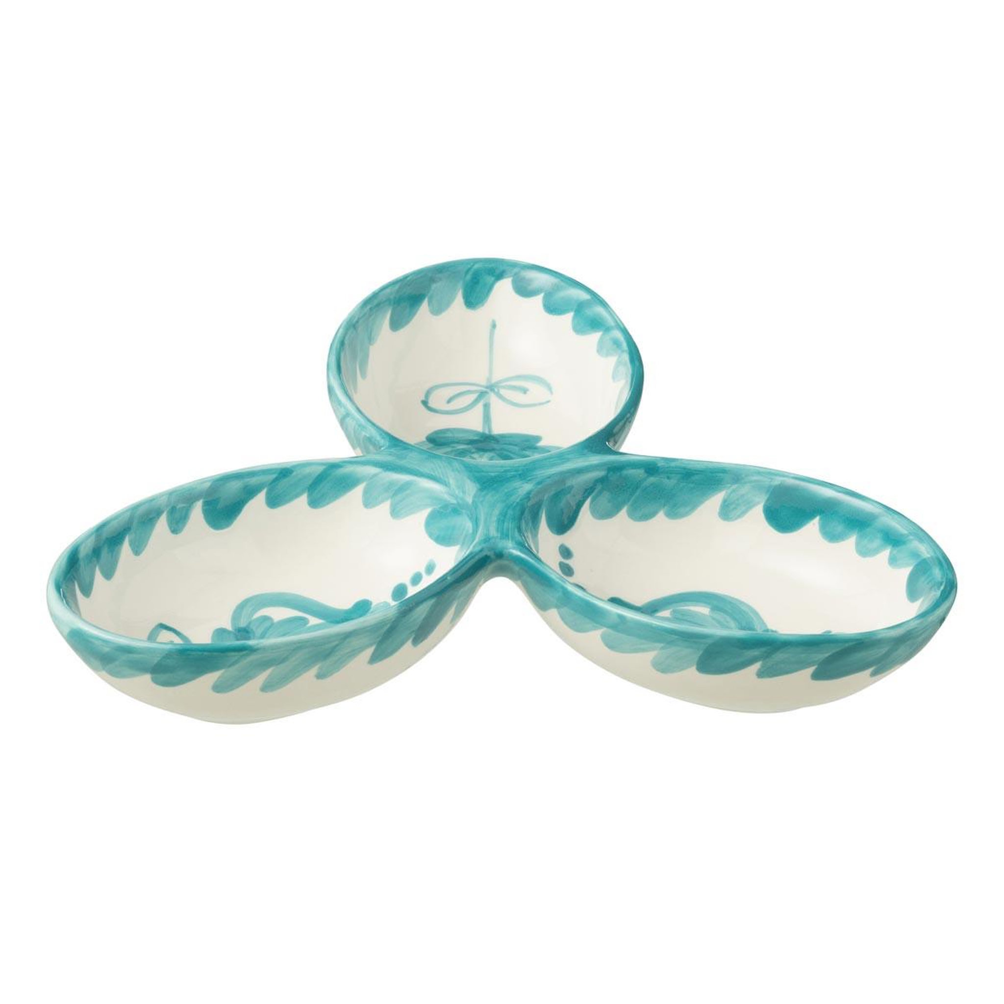 Voir la diapositive 1 : J-LINE Service Apéritif en Céramique  Granada  24cm Bleu Aqua