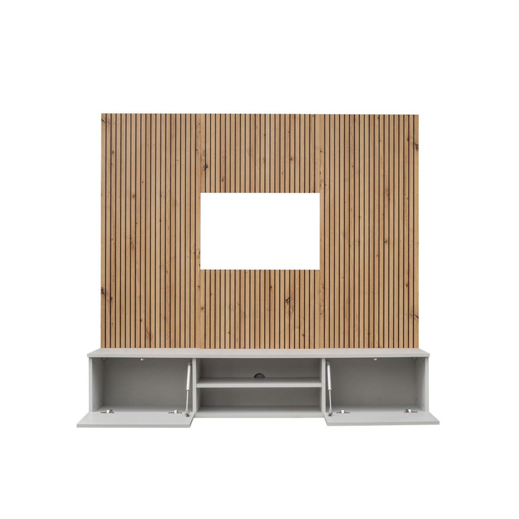 Voir la diapositive 3 : Paris Prix Ensemble meuble tv rayure  xari  160cm naturel & gris perle