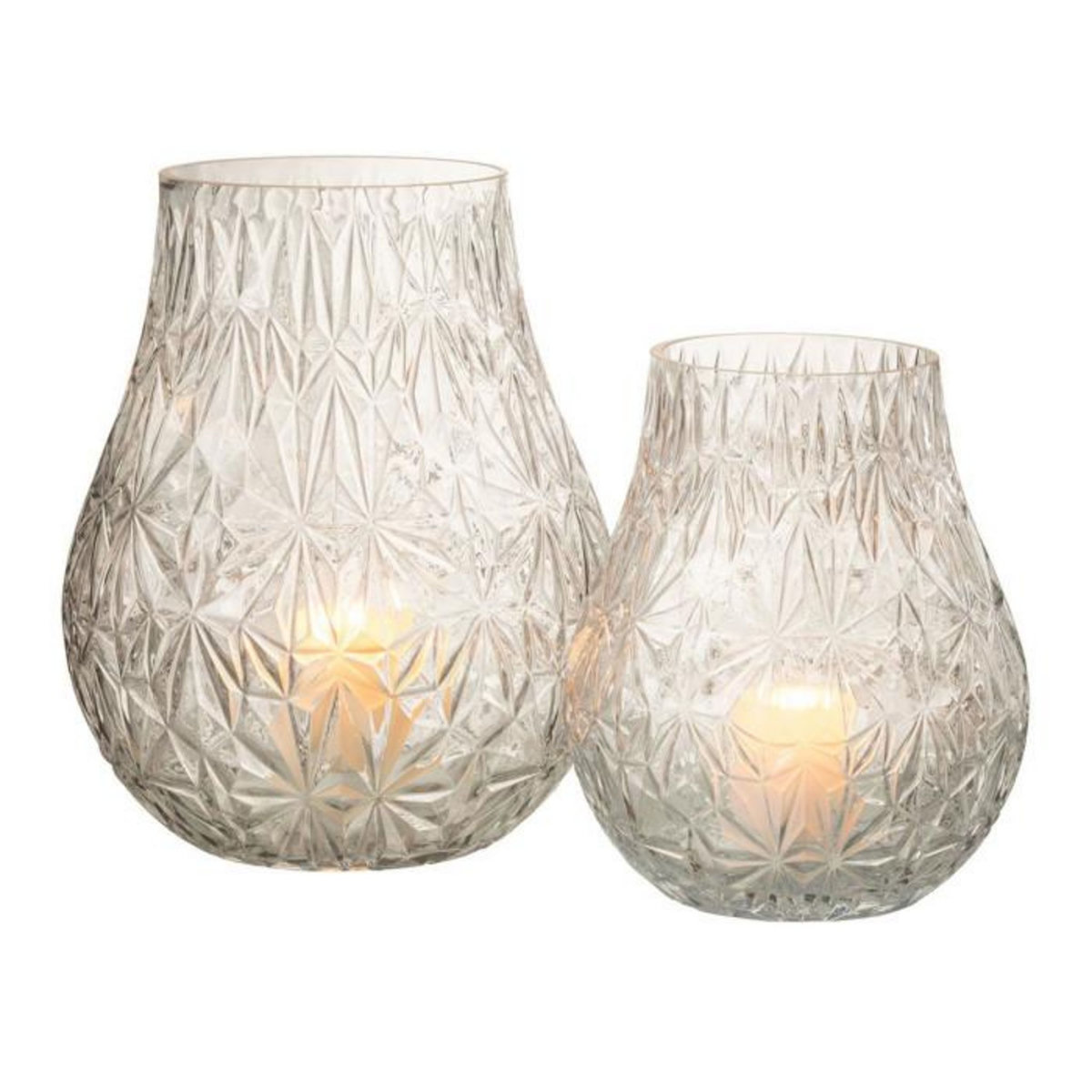 Paris Prix Vase Design en Verre  Diamant  22cm Transparent