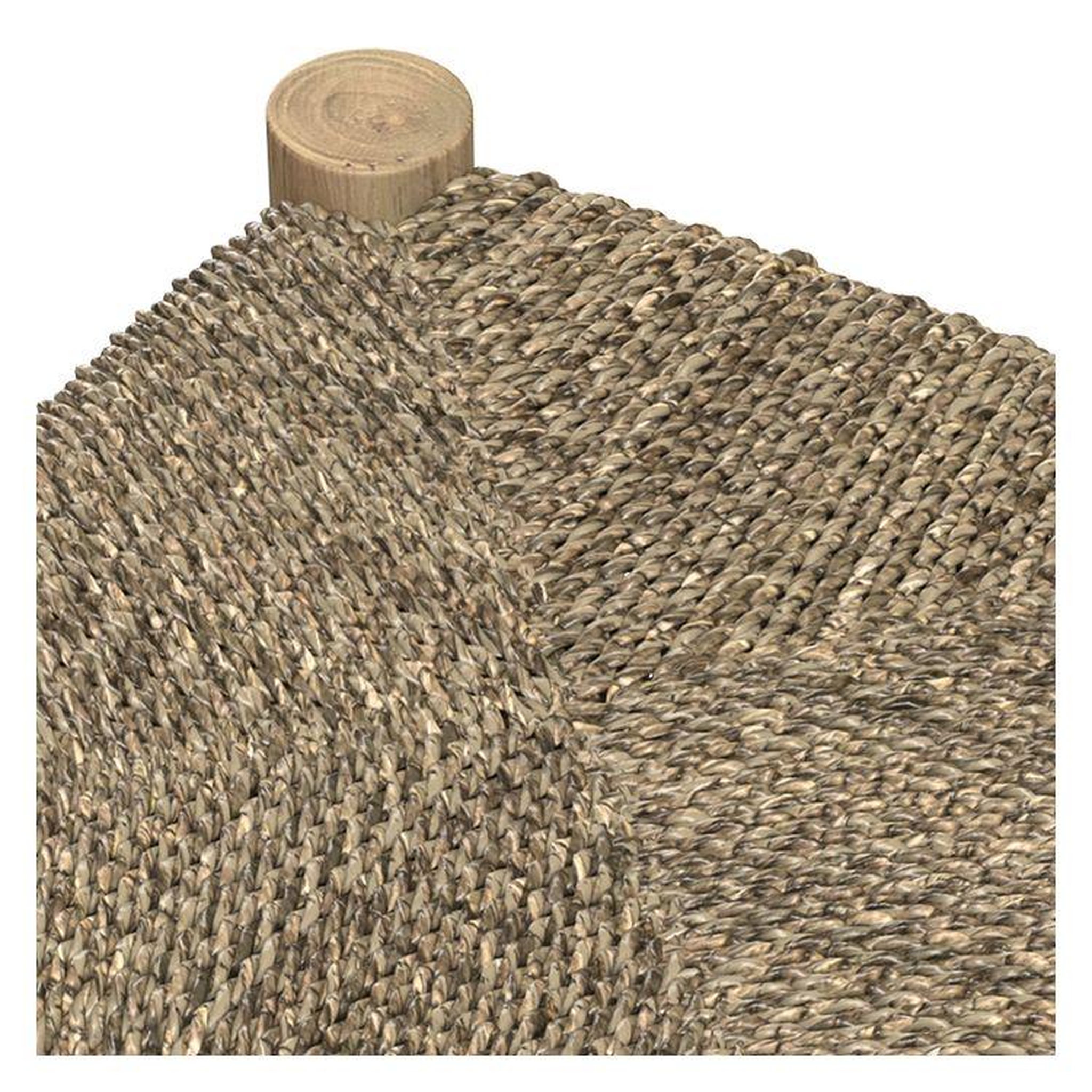 Voir la diapositive 3 : MAISON PAVANE Tabouret pour îlot central 65 cm en jonc de mer et teck-jovan