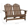 Voir la diapositive 6 : VIDAXL Chaise de jardin Adirondack 2 places bois sapin massif marron