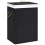 Voir la diapositive 1 : VIDAXL Panier a linge avec 2 sections bambou noir 72 L