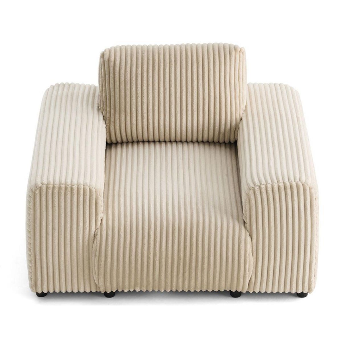 LISA DESIGN Garance - fauteuil en velours côtelé grosses côtes