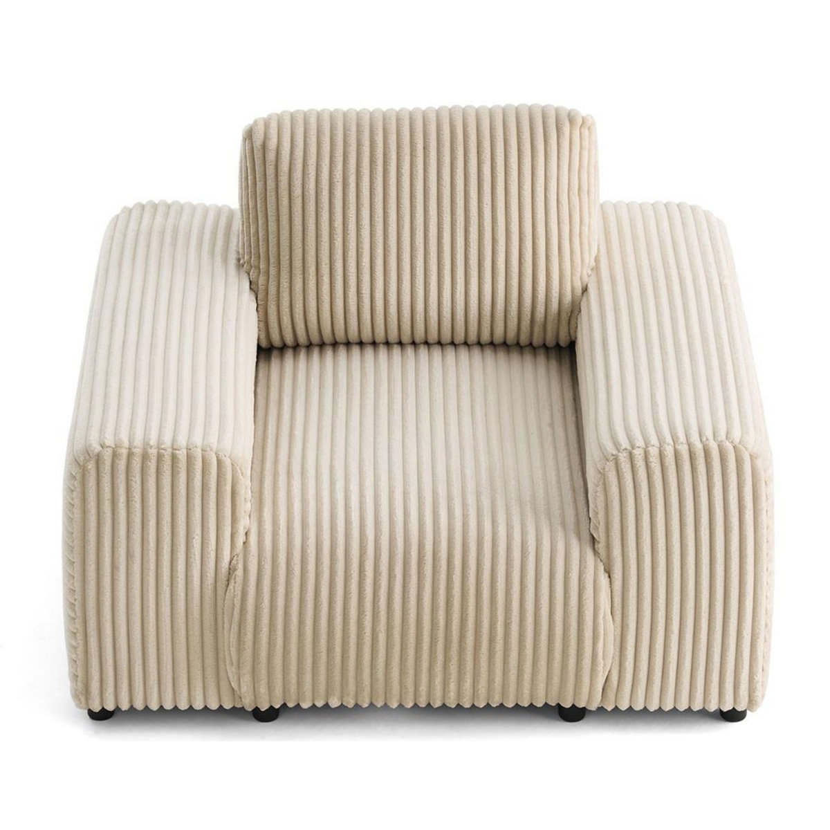 LISA DESIGN Garance - fauteuil en velours côtelé grosses côtes