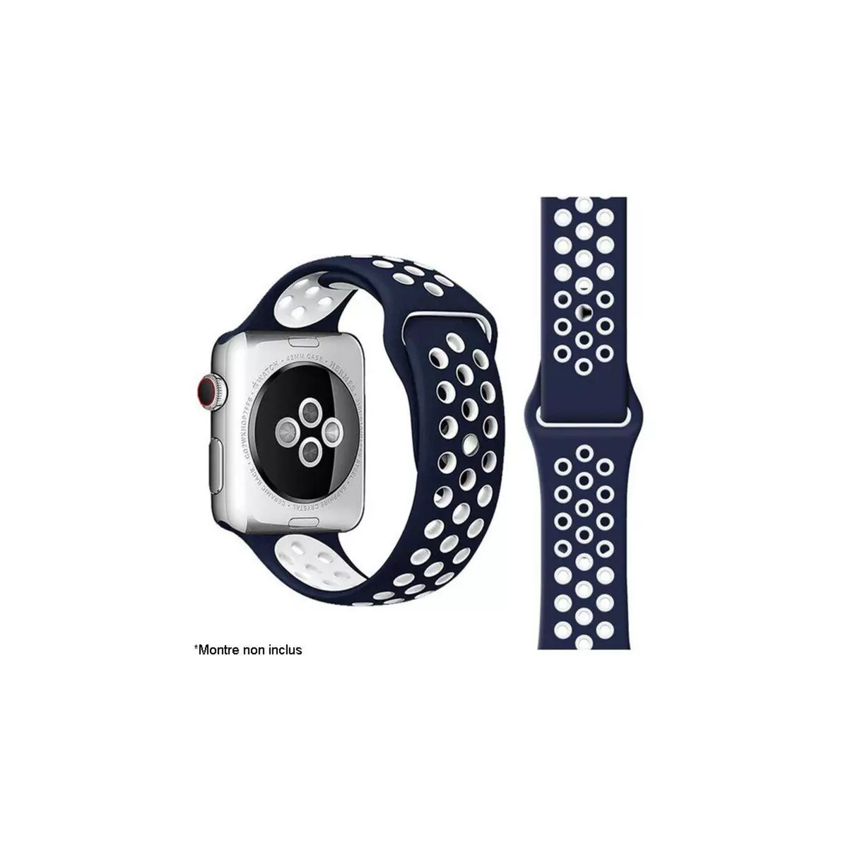 IBROZ Bracelet Apple Watch Sport 38/40/41mm bleu/blanc