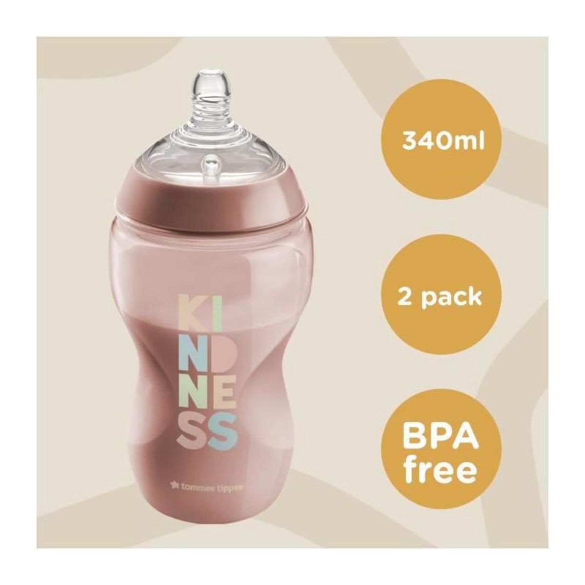 TOMMEE TIPPEE TOMMEE TIPPEE - Lot de 6 biberons Closer to Nature - Tetine valve Anti-Colique - 260ml - Multicolore