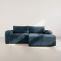 Voir la diapositive 5 : BEST MOBILIER Rebecca - canapé d'angle droit 4 places convertible avec coffre en velours texturé