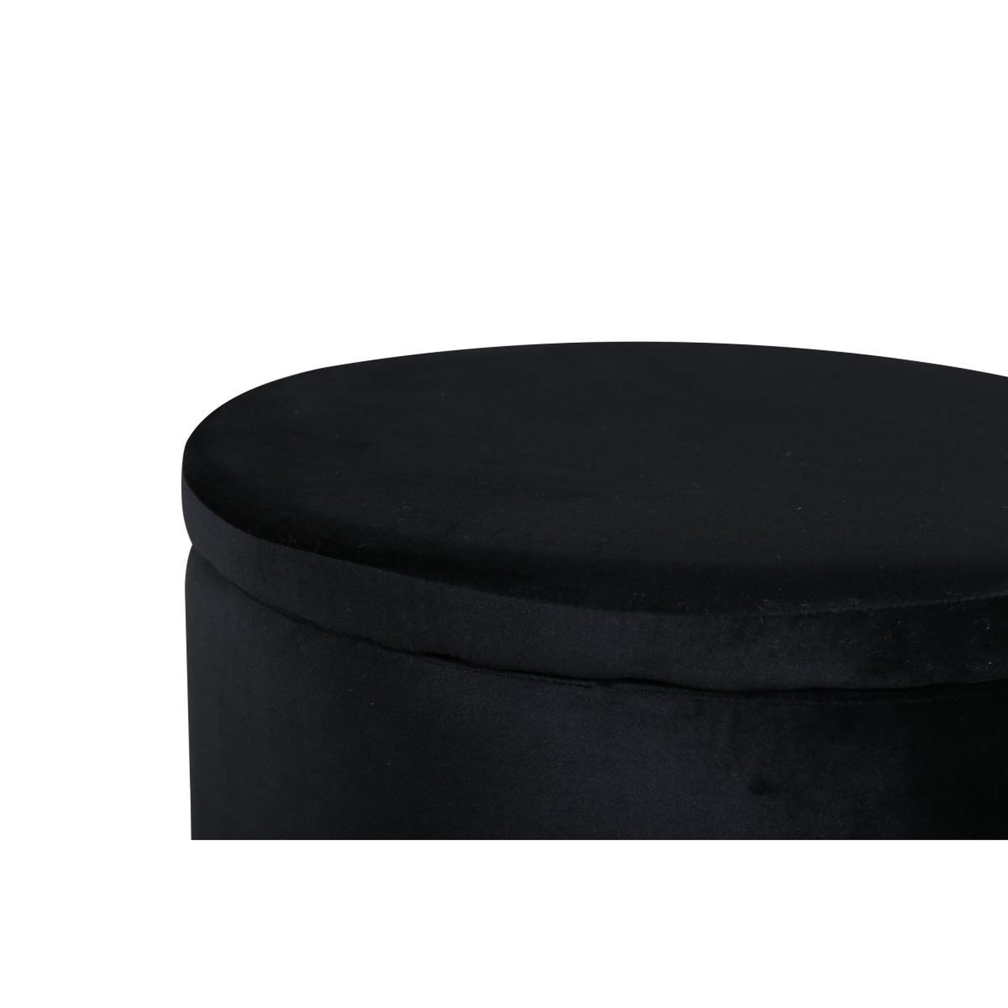 Voir la diapositive 5 : Paris Prix Pouf coffre en velours  dunken  51cm noir