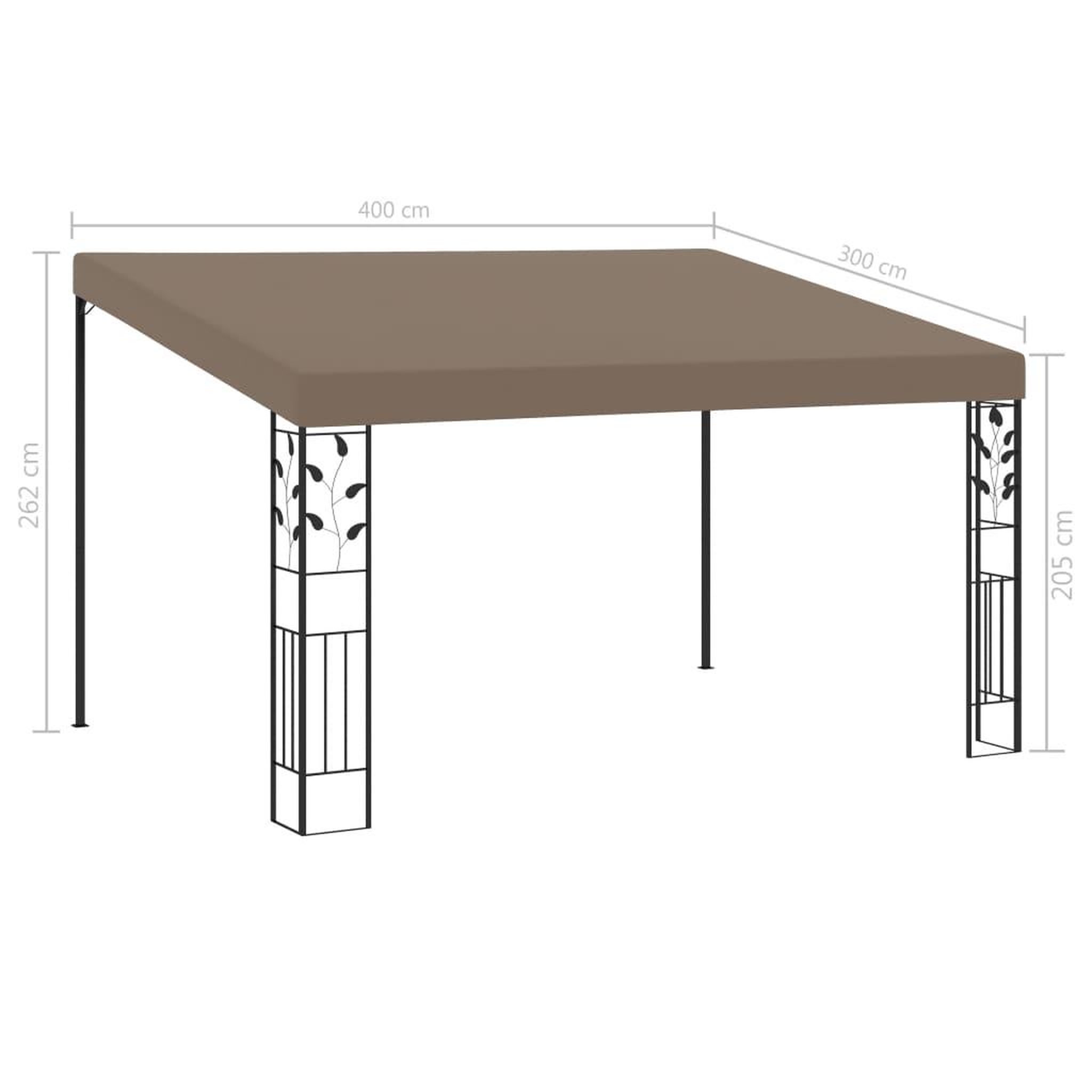 Voir la diapositive 6 : VIDAXL Belvedere mural 4x3x2,5 m taupe