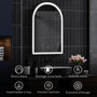 Voir la diapositive 6 : HOMCOM Miroir lumineux LED arqué de salle de bain 90 x 60 cm - tactile, réglable, anti-buée - alu noir