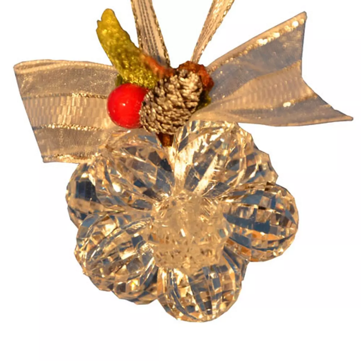 ATMOSPHERA Fleur de noël en acrylique 12 perles - Transparent
