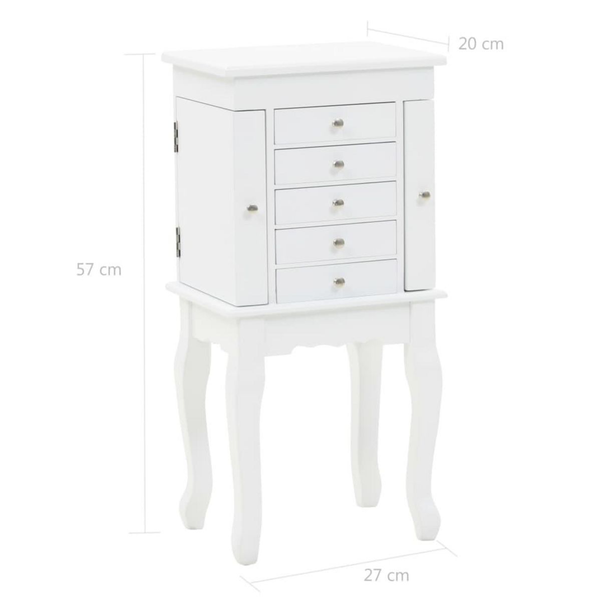 VIDAXL Armoire a bijoux sur pieds Blanc