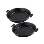 ZENKER Ensemble de 2 Moules à gâteau et quiches rond de 28 cm avec fond amovible Zenker Black Metallic