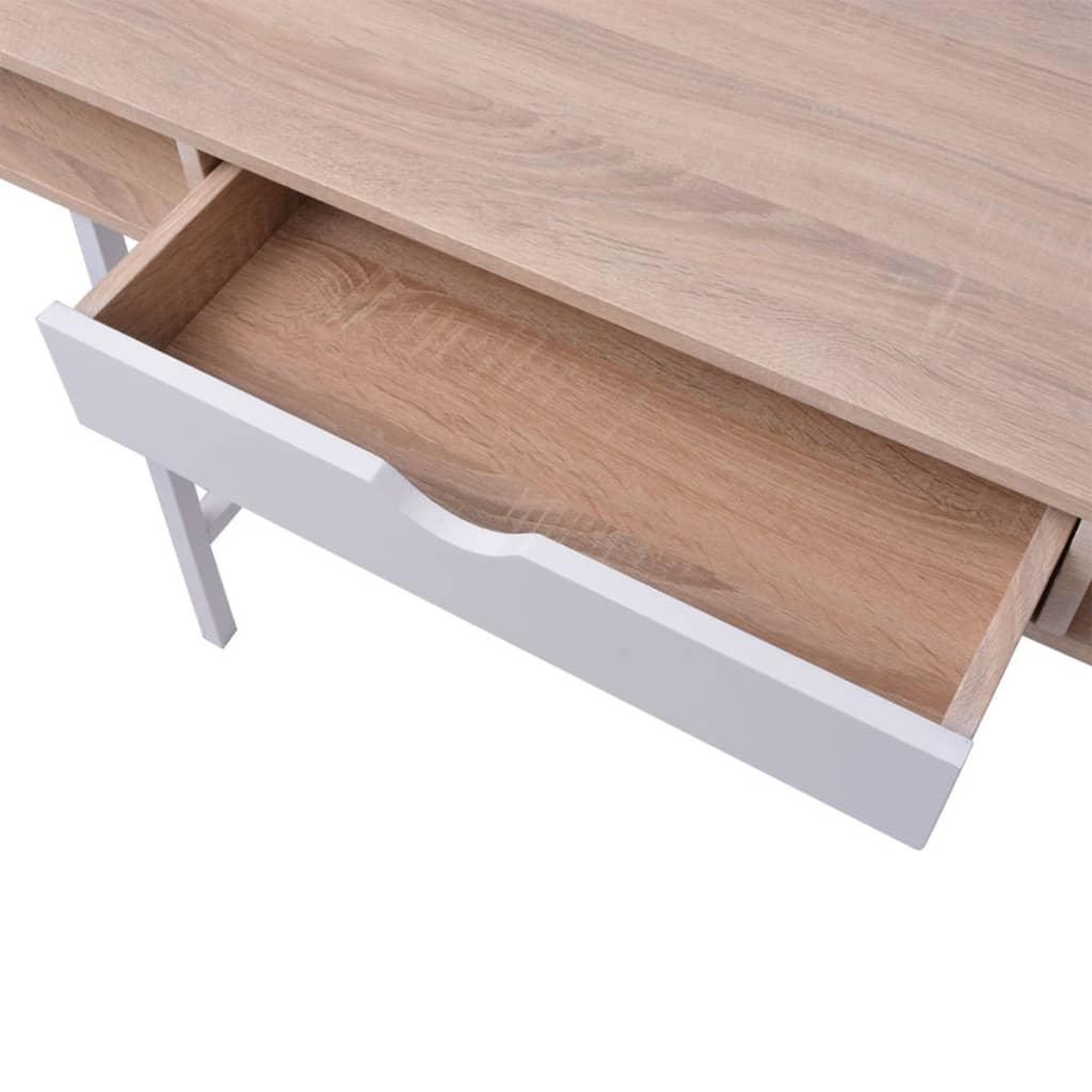 Voir la diapositive 4 : VIDAXL Bureau avec 1 compartiment chene et blanc